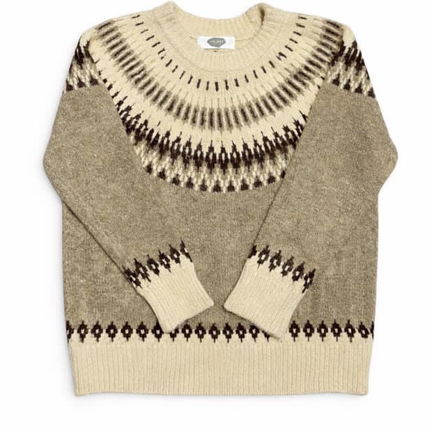 JPN 일본 빈티지 노르딕 페어아일 보헤미안 패턴 요크 니트 스웨터