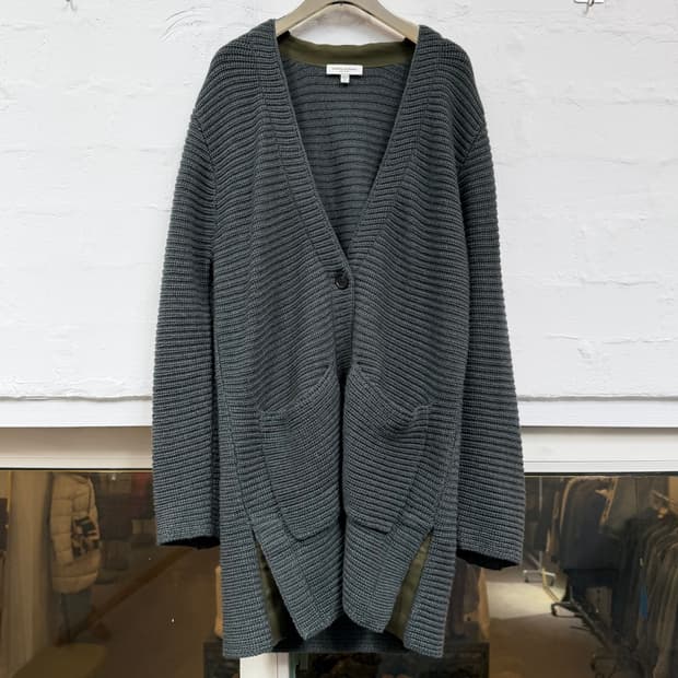 Public School 메리노 울 블렌드 롱 가디건 그린 S