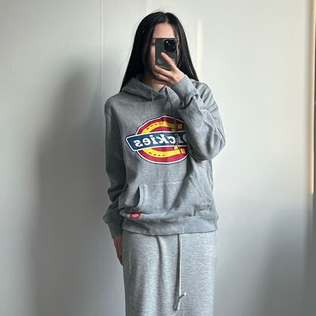 디키즈 빅로고 그레이 후드티 