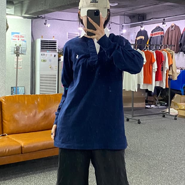 폴로 랄프로렌 네이비 럭비 셔츠 B5358
