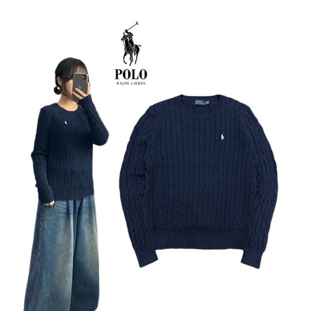 폴로 신형 포니 꽈배기 니트