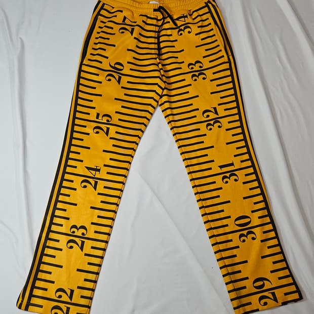 아디다스 x 제러미 스콧 딥 옐로우 테이프 메져 트랙 팬츠 M