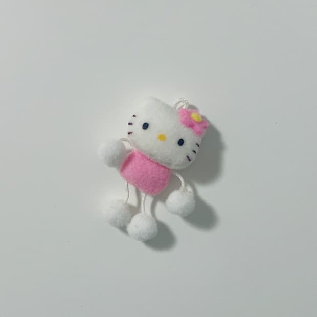 고전 카오하나 키티 초소형 달랑이 스트랩 키링 꽃 키티 미니