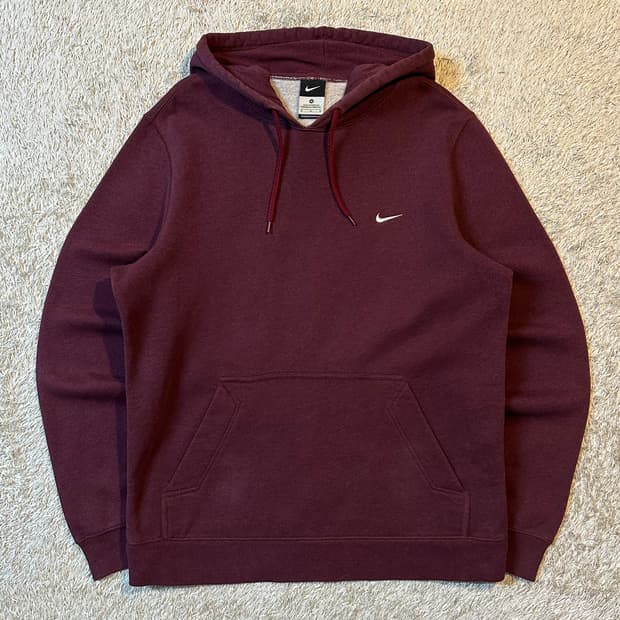 나이키 NIKE 스우시 후드티 버건디