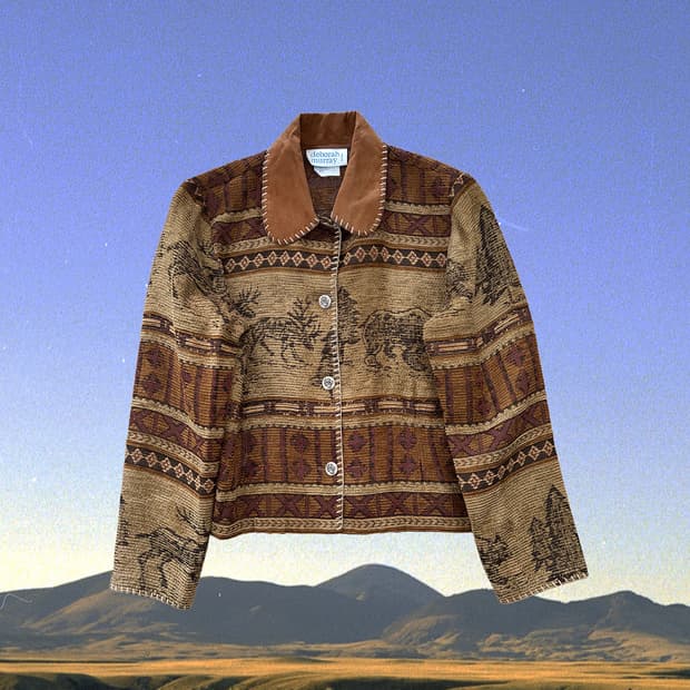 80s 캐나다 웨스턴 태피스트리 자켓 