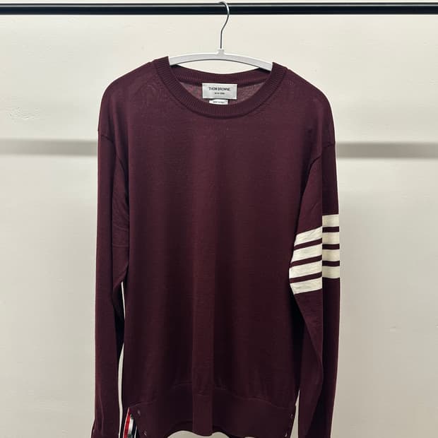 A+ / 4 톰브라운 메리노울 니트 버건디