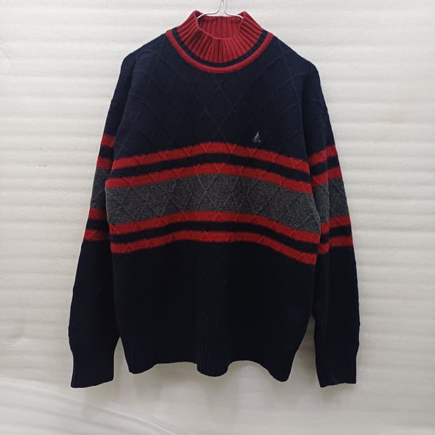 빈폴 두툼 겨울 아우터 울 반폴라 니트 남성 여유핏 L 반목 사랑봉봉