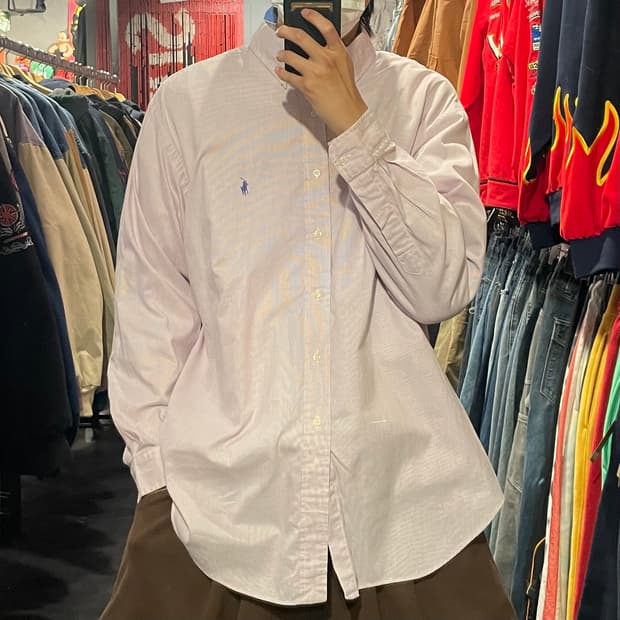 [IM] Polo 폴로 핑크 스트라이프 긴팔셔츠