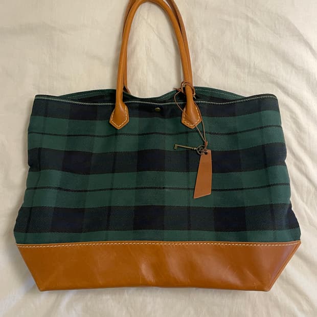 포디어웍스 블랙워치 베지터블 소가죽 토트백