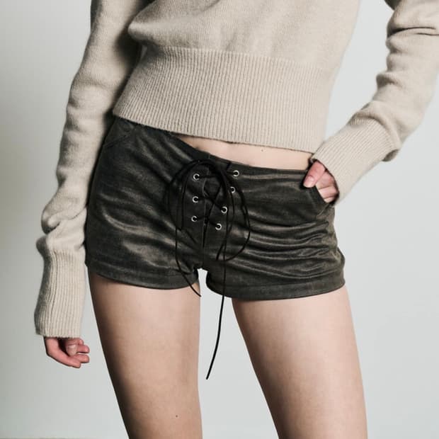 보헤미안서울 Lace-up Shorts Brown S