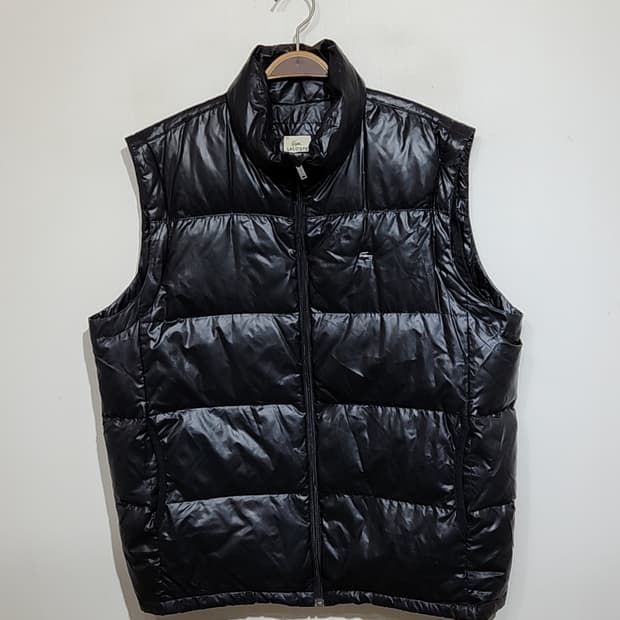 (105) 라코스테 오리털 패딩조끼 블랙 다운 베스트 