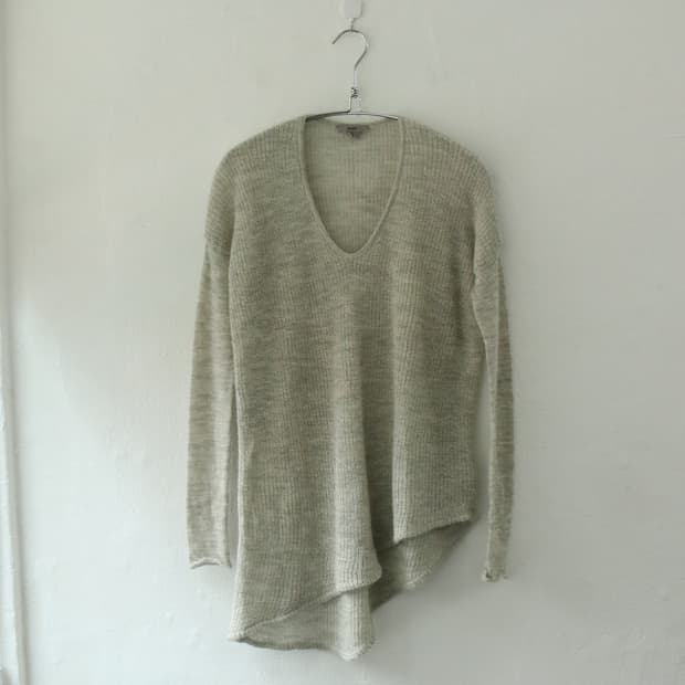 헬무트랭 비대칭 니트 톱 