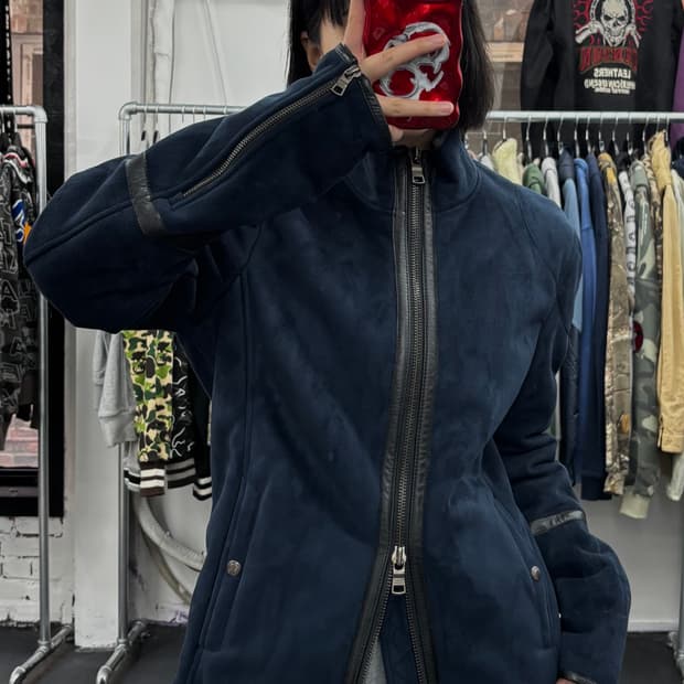 아르마니 익스체인지 스웨이드 레더 자켓