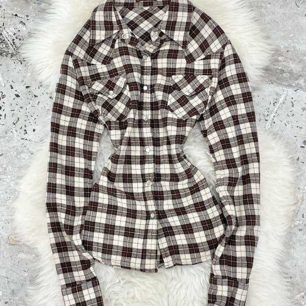 라떼 모리 체크 셔츠