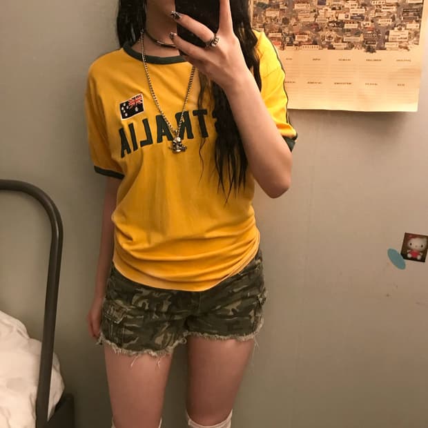 Vintage 오스트레일리아 스포티 반팔티