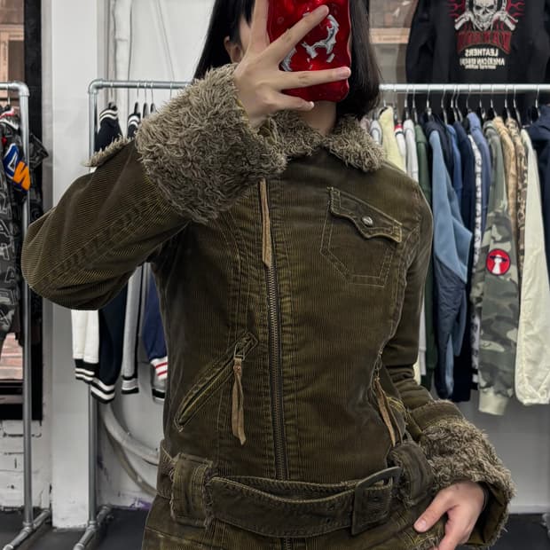 버커루 코듀로이 Y2K 쉐르파 자켓