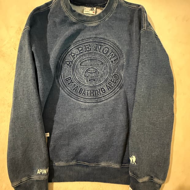 에이프 기모 청 맨투맨