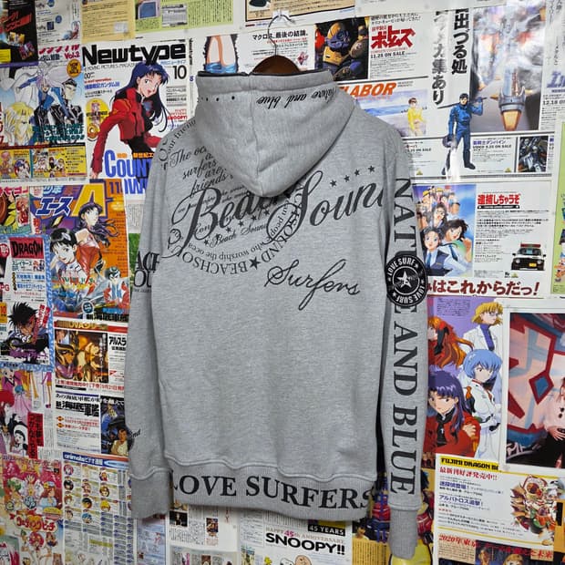 JPN 비치사운드 펑크 레터링 후드집업