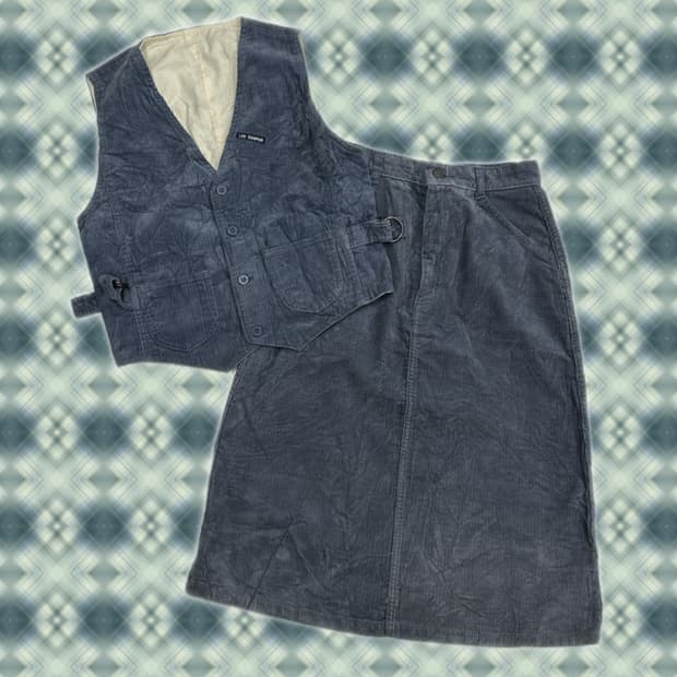 💼재팬 Lee 골덴 베스트 스커트 셋업 💼 교복 학생 아메카지 