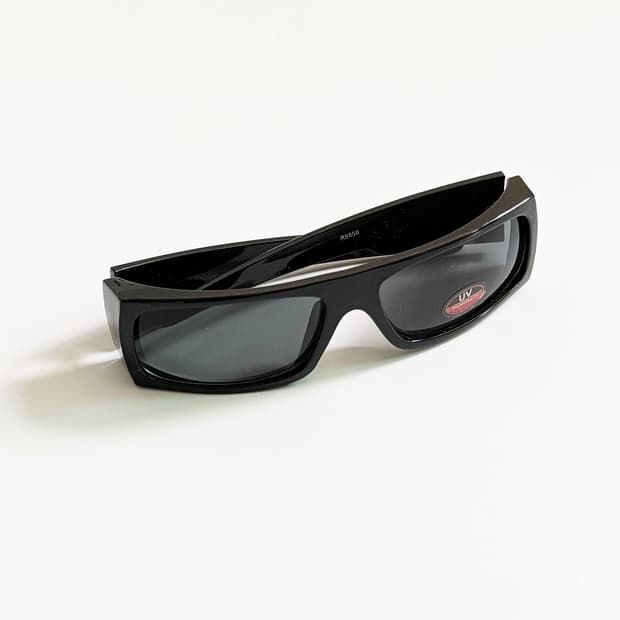 90s 블랙 스퀘어 실버스타 엠블럼 빈티지 선글라스