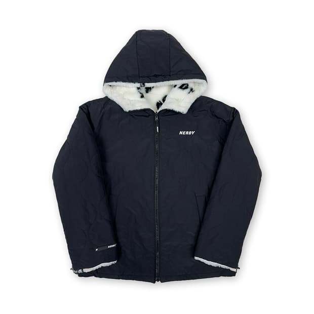 널디 리버시블 큉틸 플리스 후드 자켓