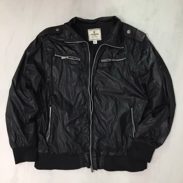 [XL] YISHION 빈티지 블랙 나일론자켓