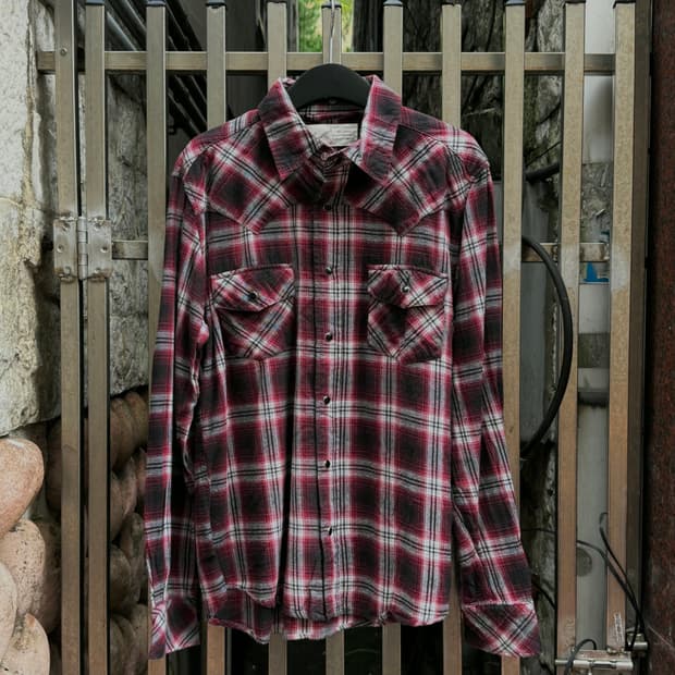 Thruxton Red Plaid Western Shirt
