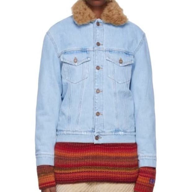 ERL 퍼 카라 데님자켓 (S)