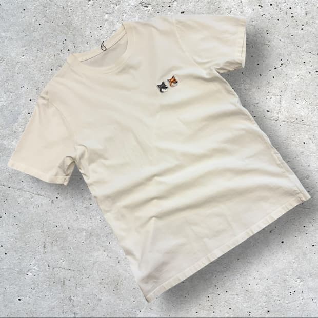 [95] 메종키츠네 폭스헤드 반팔 티셔츠 화이트 B815