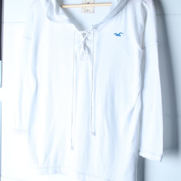 W(XS-L) 홀리스터 반팔 티셔츠 Y2K 와이드넥 얇은-H36580