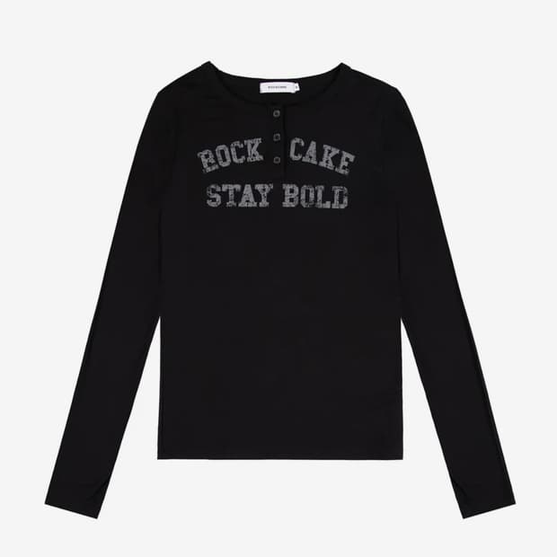 락케이크 롱슬리브 Classic Henly Neck Top Black