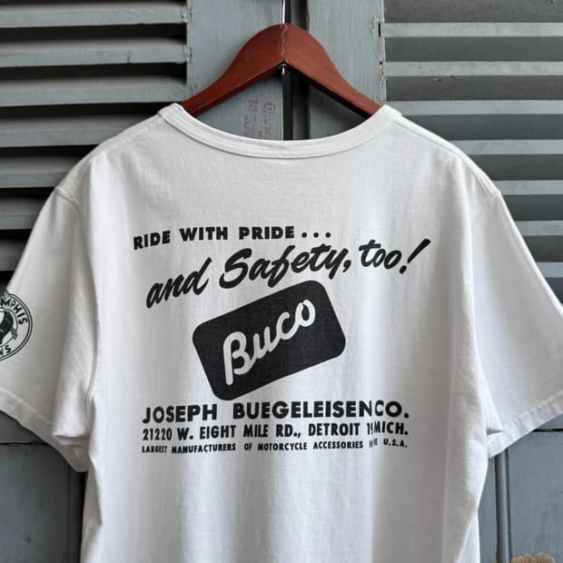 [M]BUCO 부코 리얼맥코이 스펠아웃 프린팅 티셔츠