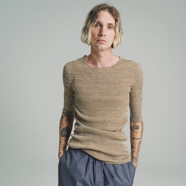 [L] rier 울 실크 숏 슬리브