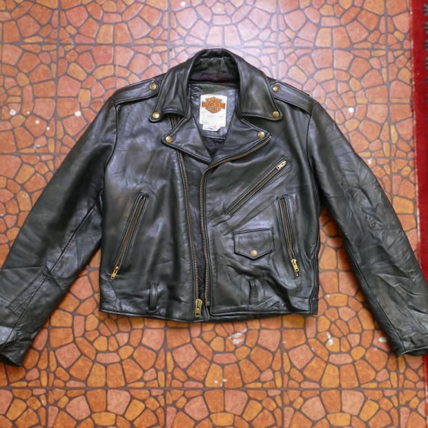 [L] USA 빈티지 Harley-Davidson 더블 라이더 레더 자켓