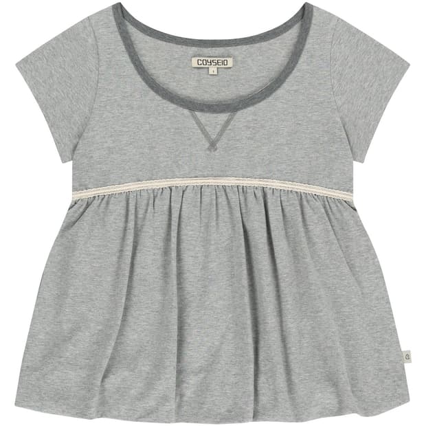 코이세이오 LACE BALLOON T-SHIRT MELANGE GREY 