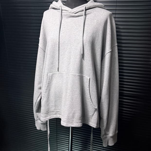 NOHANT 노앙 스웻 오버핏 후드 후디 레이어드 랩 끈 그레이 회색 S