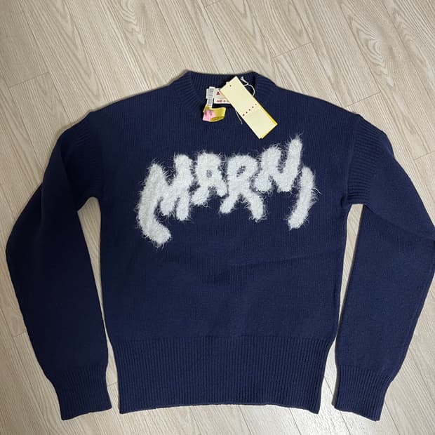 마르니 로고 모헤어 니트