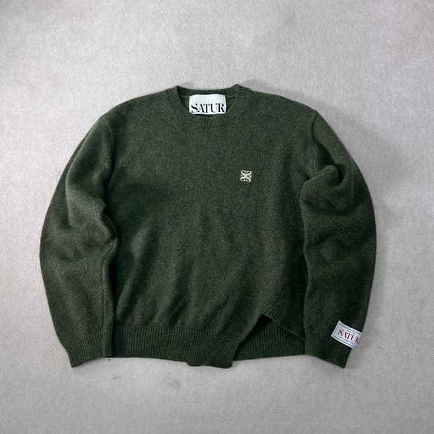 W 100 세터 캐시미어 언발란스 니트