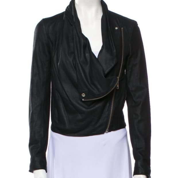 헬무트랭 lambskin leather moto jacket