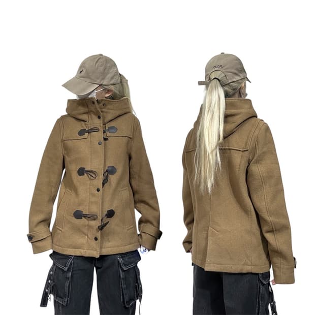 일본 빈티지 베이지 떡볶이 코트 y2k 키치 코트 L