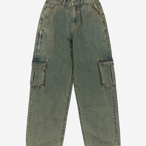 스컬프터 카고 조거 팬츠 빈티지 그린