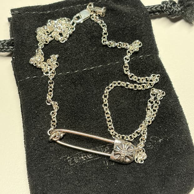 크롬하츠 세이프티핀 일체형 목걸이 1p 다이아 18인치