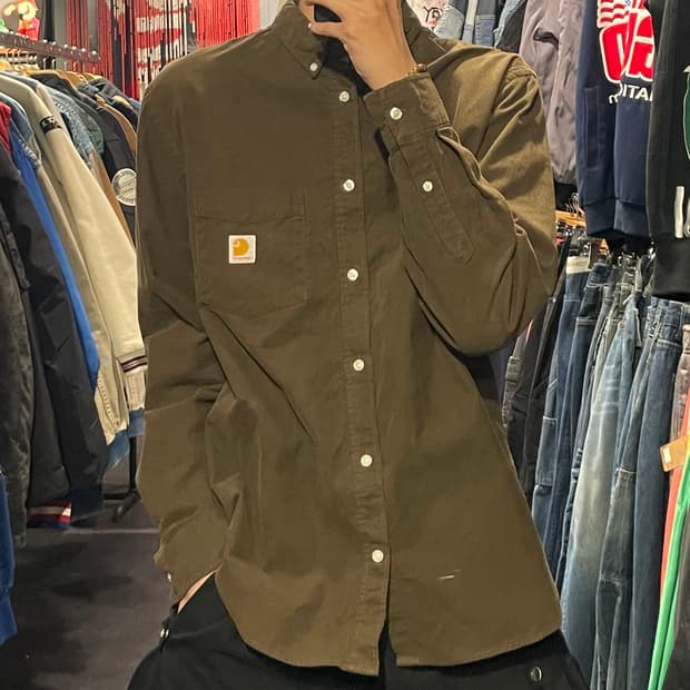 [IM] carhartt 칼하트 브라운 코듀로이 긴팔셔츠