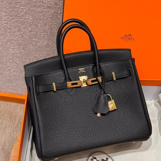 새상품 에르메스 버킨백 블랙 금장 25 올수공