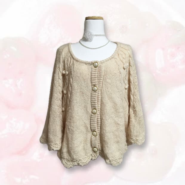 빈티지 엑시즈팜 니트 케이프