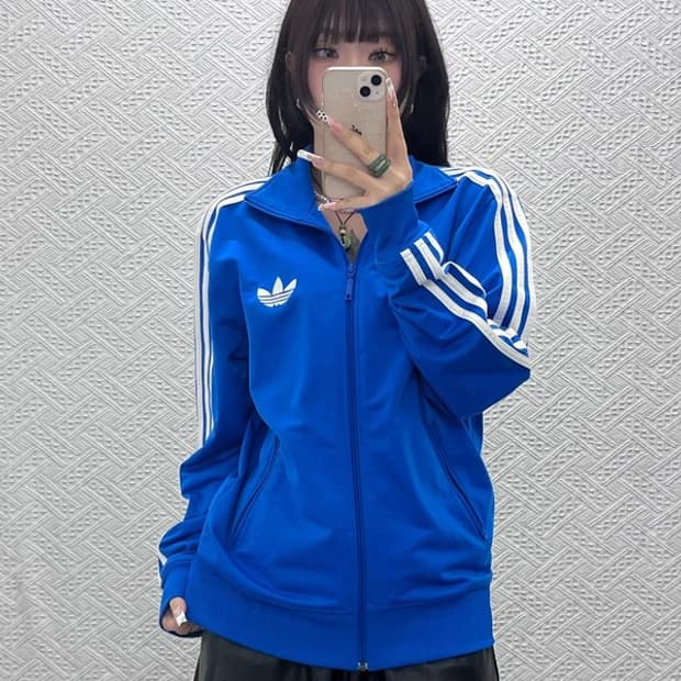 아디다스 파이어버드 빈티지 레트로 블루 져지 집업 100 C11171