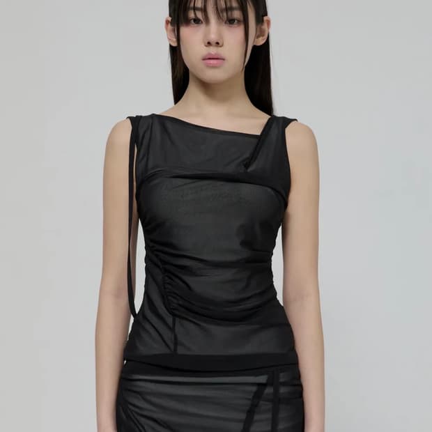 플레어업 Draped Mesh Layered Sleeveless