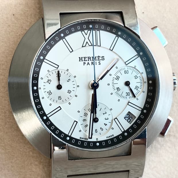 에르메스 노마드 NO1.910 남성용 쿼츠 39mm 화이트 다이얼