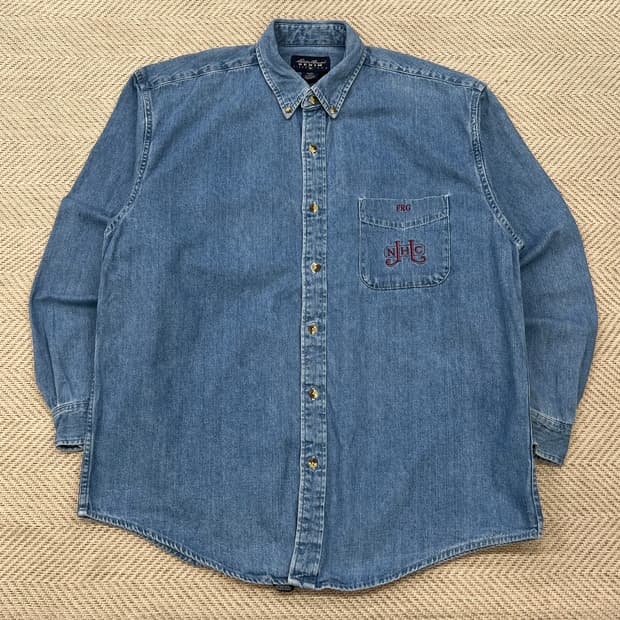 에디바우어 자수 데님 셔츠 r3351