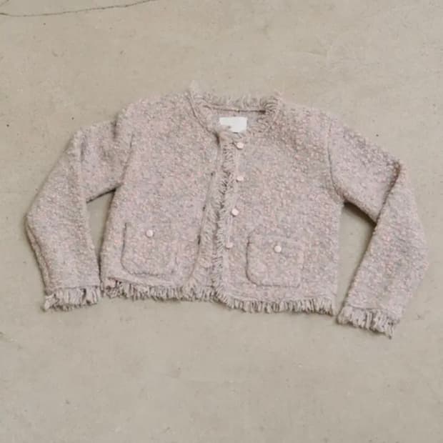 플레따 트위드 fletta Tweed Knit Jacket 핑크그레이